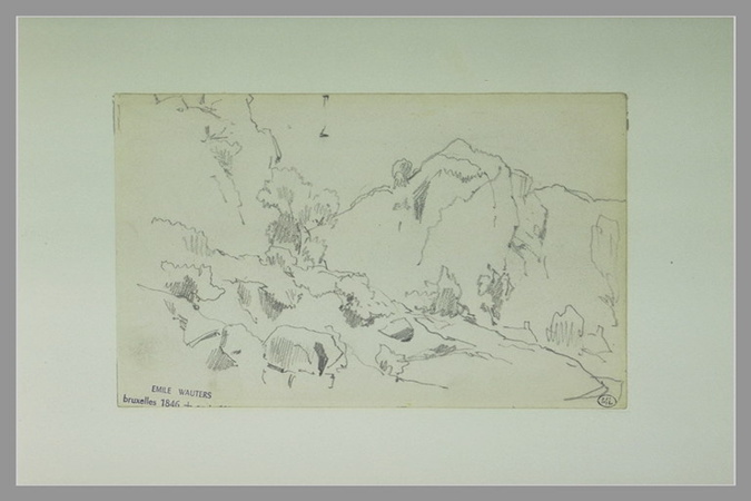 Emile Wauters - Paysage de collines