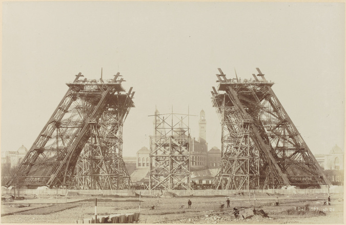 Louis-Emile Durandelle - Les Piliers de la Tour Eiffel le 7 Déc. 1887 : Ils atte...