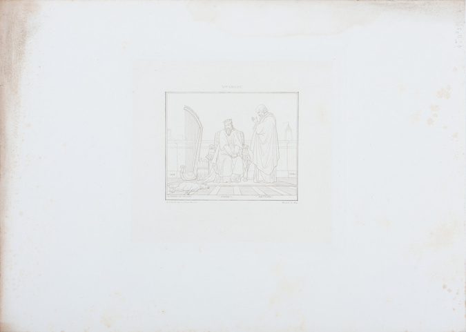 Victor - David assis à côté de sa lyre