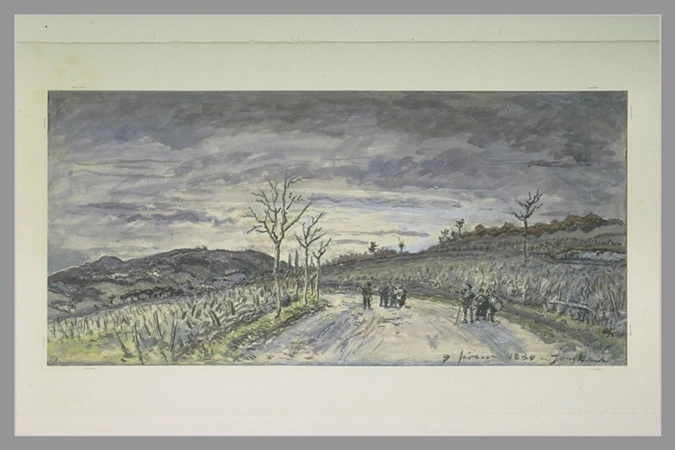 Johan Barthold Jongkind - Le col du Balbin et la montagne de Ornacieux