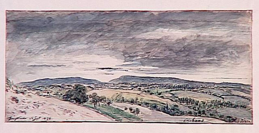 Johan Barthold Jongkind - Vue générale des environs de Chabons (Isère)