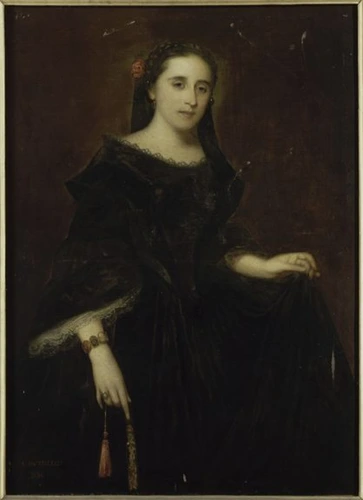 Adolphe Monticelli - Portrait de femme en noir