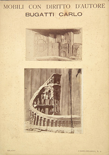 Anonyme - Deux photographies de maquettes de décoration intérieure de Carlo Buga...