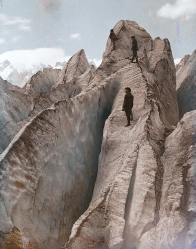 Léon Gimpel - Environs du Mont-Blanc, les séracs de la Mer de Glace. 25 août 191...