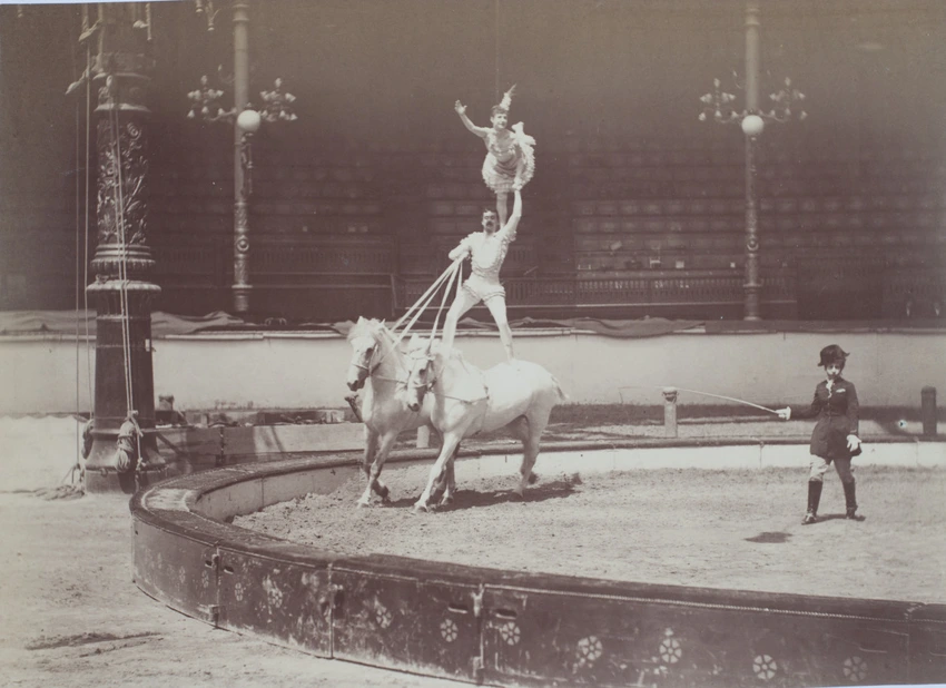Albert Londe - Hippodrome de l'Alma, écuyer et écuyère