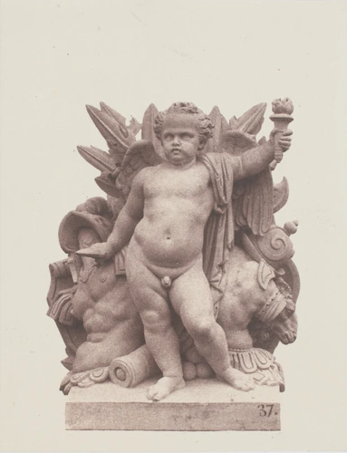 Edouard Baldus - "La Guerre", sculpture d'Edme Sornet, décor du palais du Louvre...