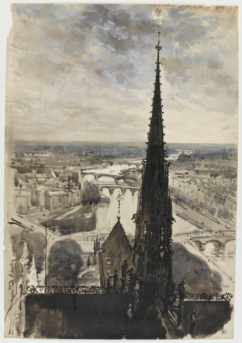 Joseph Pennell - Notre Dame de Paris : la flèche vue des tours