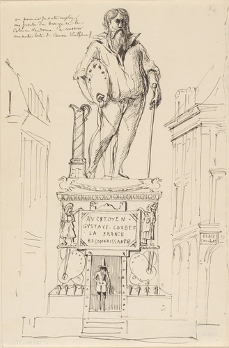 Louis Boitte - Projet satirique d'un monument à Courbet, place Vendôme