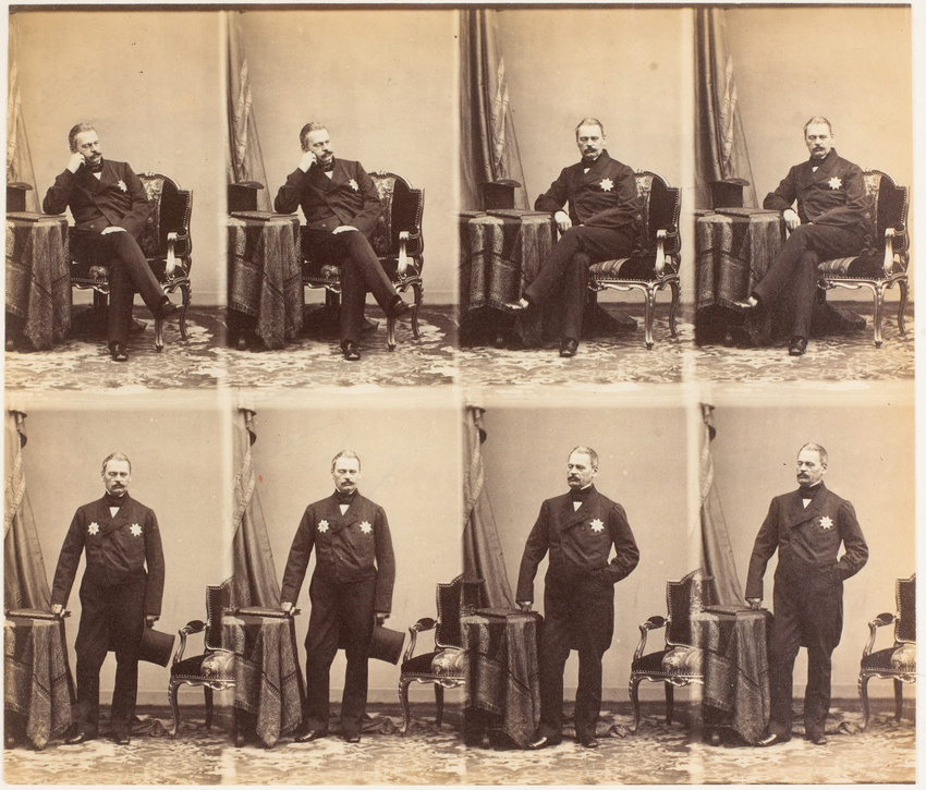 André Adolphe Eugène Disdéri - Général Boutourline II en huit poses, quatre assi...