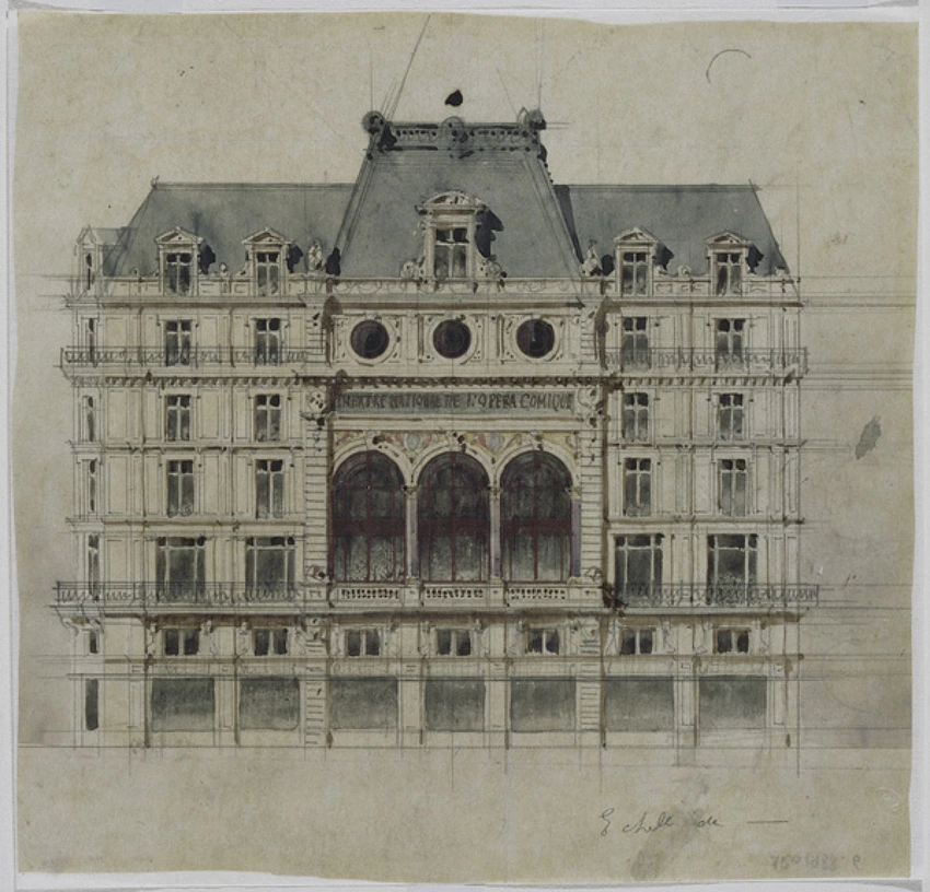 Alphonse Crépinet - Projet de l'Opéra comique, élévation principale
