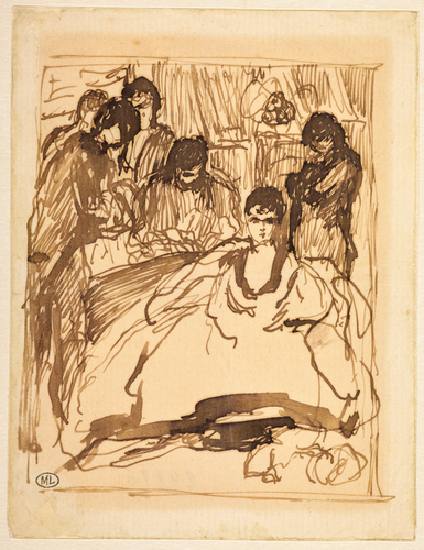 Auguste Renoir - Femme assise dans un intérieur, entourée de personnages