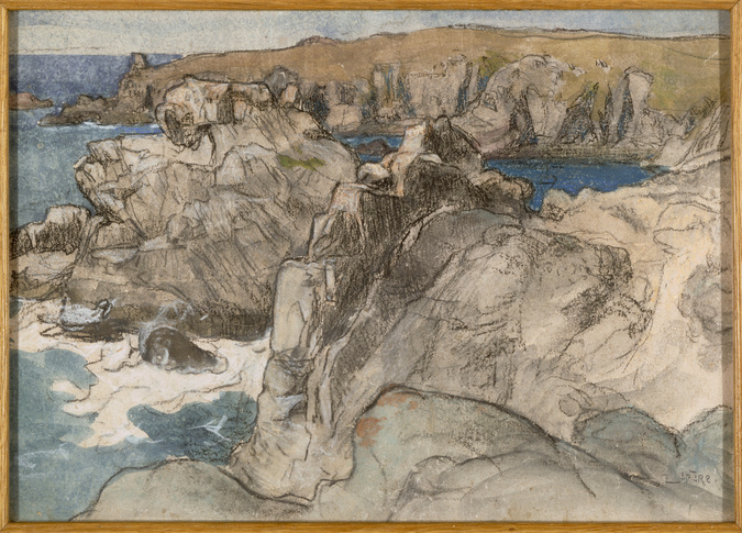 Auguste Lepère - Rochers au bord de la mer en Bretagne à l'île d'Yeu