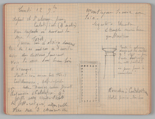 Charles-Justin Le Coeur - Carnet de notes concernant son voyage en Italie