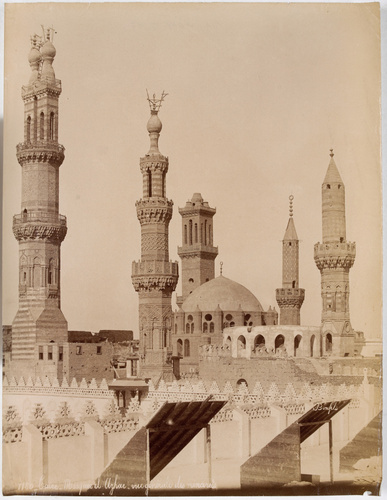 Félix Bonfils - Le Caire, mosquée el-Azhar, vue générale des minarets