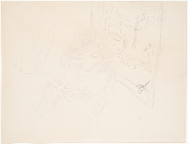 Pierre Bonnard - Jeune femme près d'une fenêtre avec oiseau sur le rebord