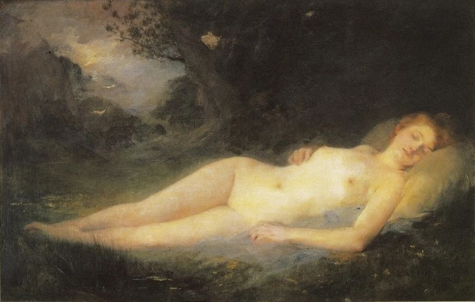 Antonin Mercié - Nymphe endormie