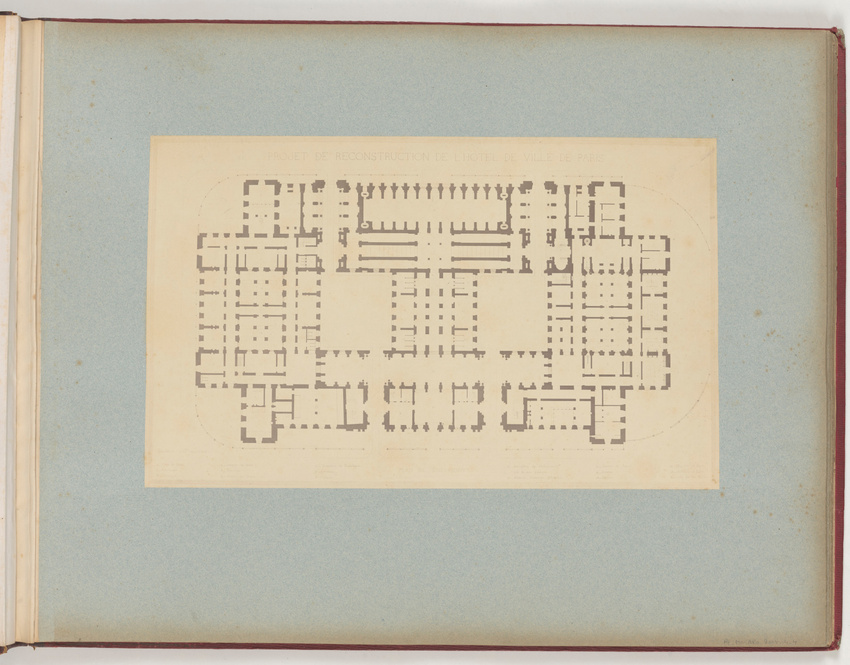 Anonyme - Projet de reconstruction de l'hôtel de ville de Paris, plan du soubass...