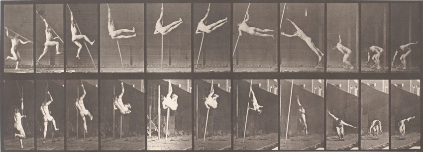Eadweard Muybridge - Homme nu sautant à la perche