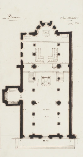 Edouard Villain - Plan de l'église San Miniato al Monte, Florence