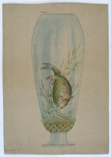 Louis Hestaux - Vase aux deux carpes