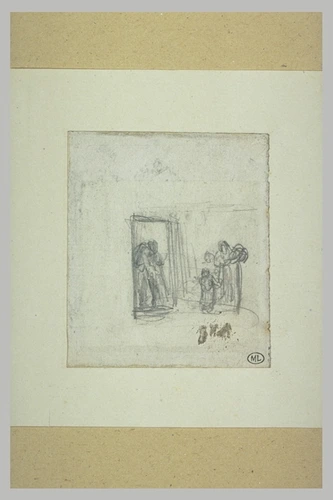 Jean-François Millet - Trois figures près d'une porte