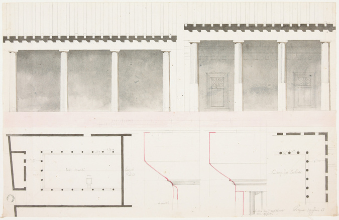 Alphonse Gosset - Pompéi, petit marché, temple d'Isis et camp des soldats, plans...