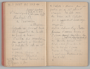 Charles-Justin Le Coeur - Carnet de notes concernant son voyage en Italie