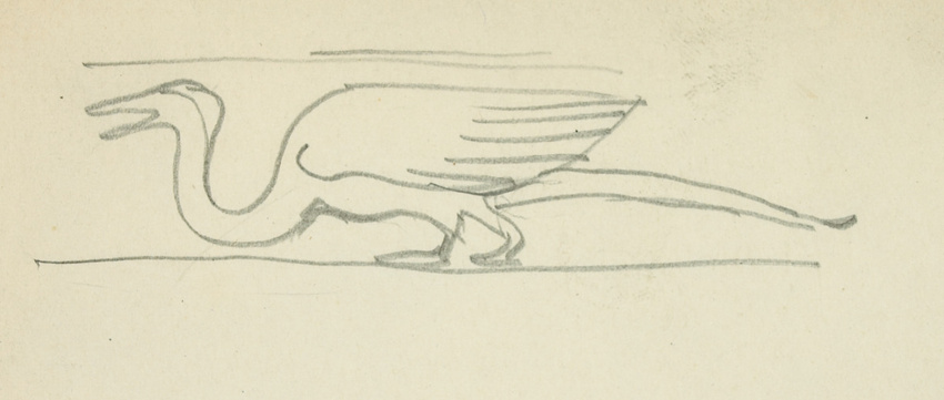 Eugène Grasset - Pélican de profil