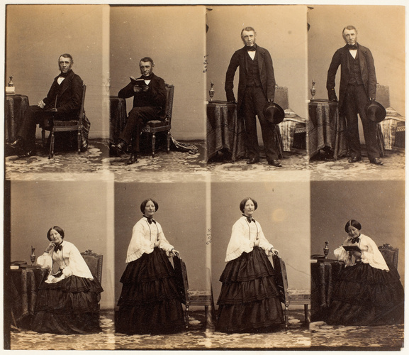 André Adolphe Eugène Disdéri - M. Thetwing et Lady Charlotte en huit poses, quat...