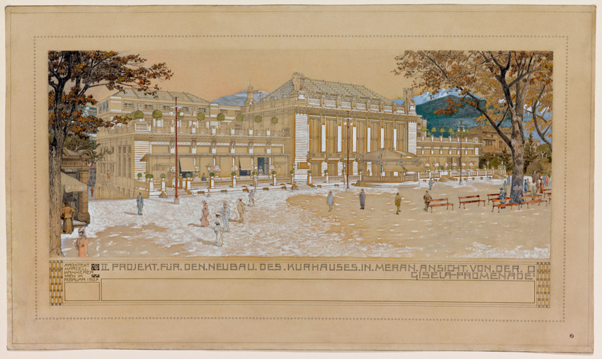 Marcel Kammerer - Projet pour un établissement de cure à Merano (Italie), perspe...