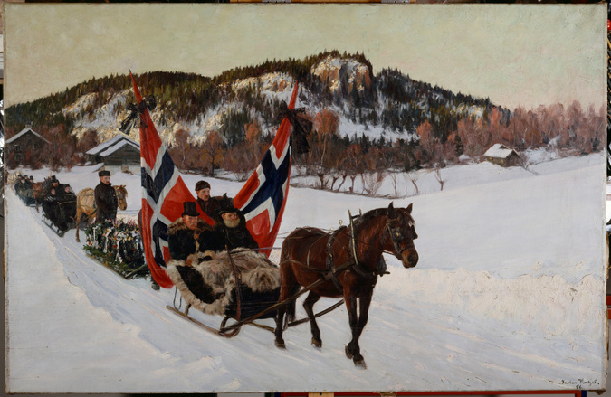 Gustav Wentzel - Enterrement d'un marin à la campagne en Norvège