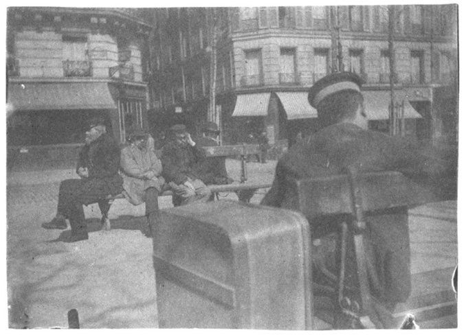 Henri Rivière - Personnages assis sur des bancs publics