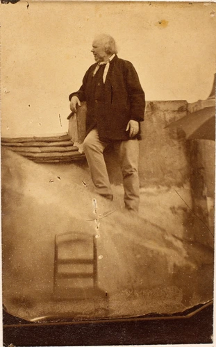 Anonyme - Honoré Daumier sur le toit de son atelier