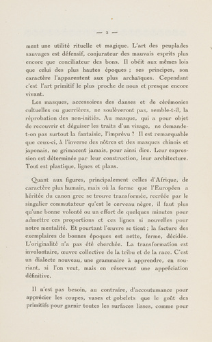 Guillaume Apollinaire - Catalogue d'exposition : Première exposition d'Art Nègre...