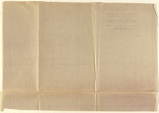 Marcel Guilleminault - Projet de fauteuils Pullman pour Mr Level, château de Hau...