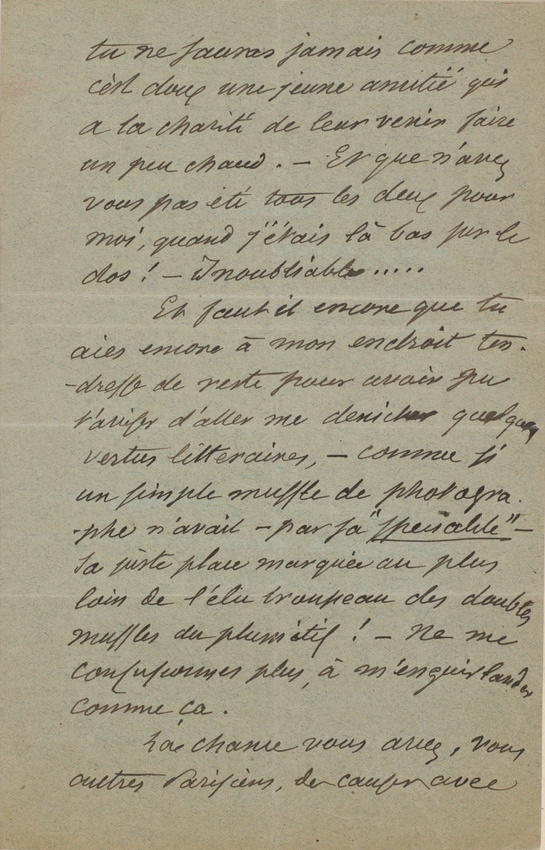 Nadar - Lettre de Félix Nadar, sans doute adressée à Elie Faure