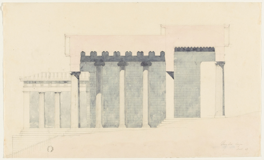 Alphonse Gosset - Athènes, Propylées, coupe longitudinale