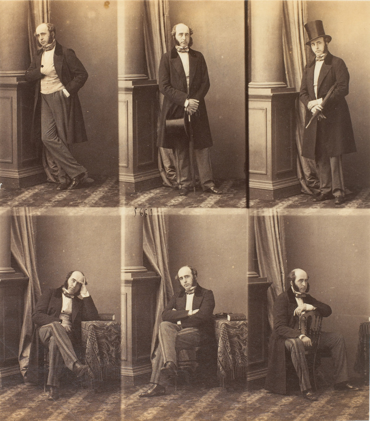 André Adolphe Eugène Disdéri - Comte Cadogan en six poses, trois en pied, trois ...