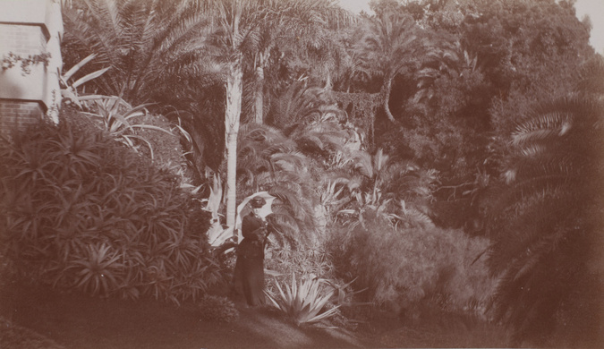 Anonyme - Simone Menier dans le jardin de la Villa Menier à Cannes