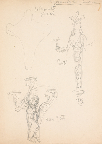 Eugène Grasset - Girandole en cuivre à forme de personnage