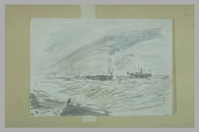 Bateau approchant d'un phare en pleine tempête - Eugène Boudin | Musée