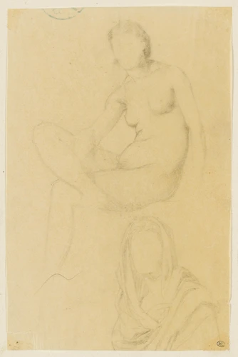 Henri Regnault - Femme nue, assise