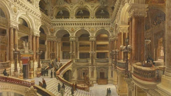 tableau, Victor Navlet, L'escalier de l'opéra, vers 1880