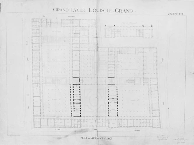 Lycée Louis-le-Grand, plan du rez-de-chaussée - Charles-Justin Le Coeur