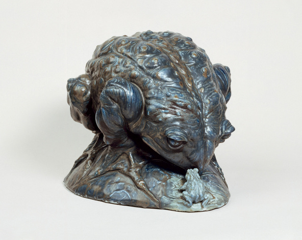 Jean Carriès-Crapaud et grenouille, dit aussi Grenouille faisant le gros dos