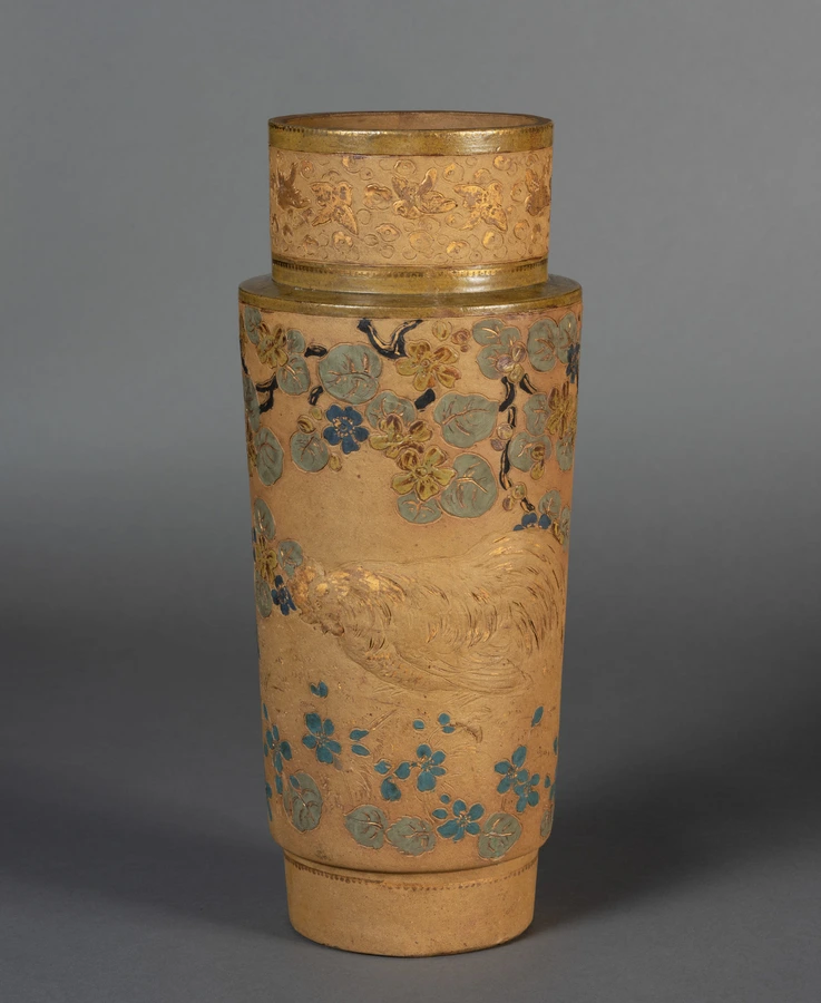 objet, Ernest Chaplet, Haviland et Cie, Edouard Dammouse, Vase (d'une paire) à décor japonisant, entre 1883 et 1885