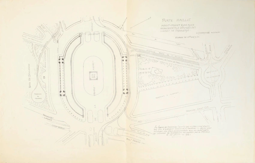 Projet d'aménagement de la Porte Maillot, plan de l'avant-projet - Jean-Camille Formigé