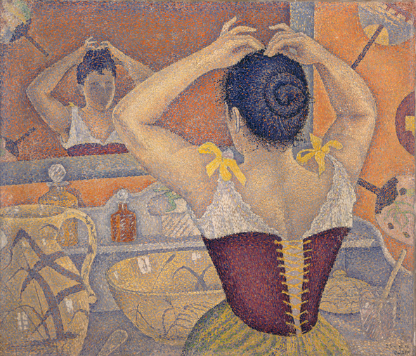 Paul Signac-Femme se coiffant. Opus 227 (arabesques pour une salle de toilette)