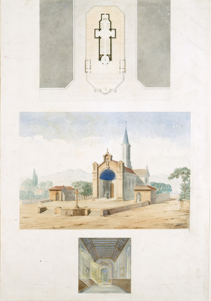 Antoine-Martin Garnaud-Etudes d'architecture chrétienne. Eglise de commune, plan, coupe, élévation