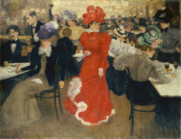 Henri Evenepoel-Au café d'Harcourt à Paris